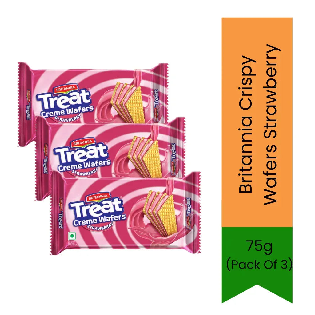 Britannia Crispy Wafers Strawberry | 75g - Pack Of 3