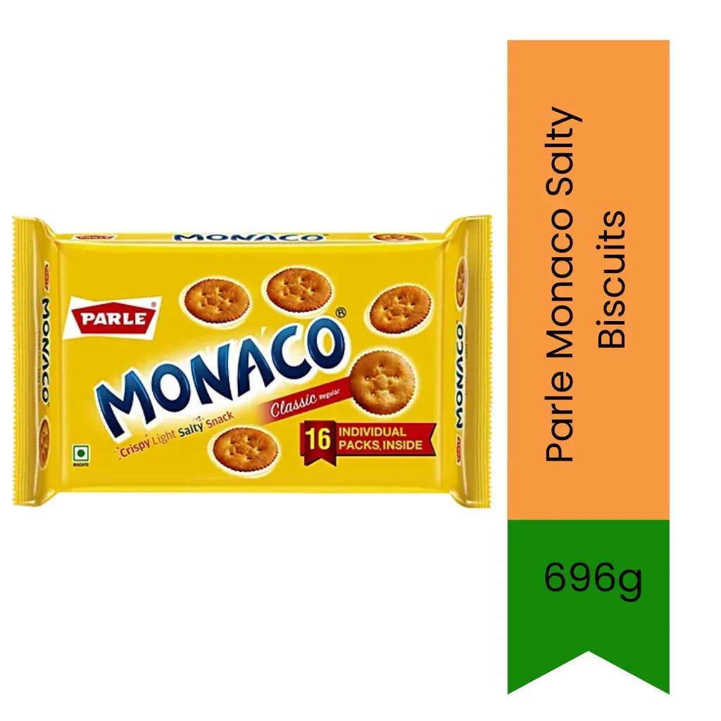 Parle Monaco Salty Biscuits (Namkeen Biscuits Mega Pack) | 696g - Light Crispy Salted Crackers, Perfect Base for Quick Party Toppings & High-Tea Snacking | South Africa | India Bazaar