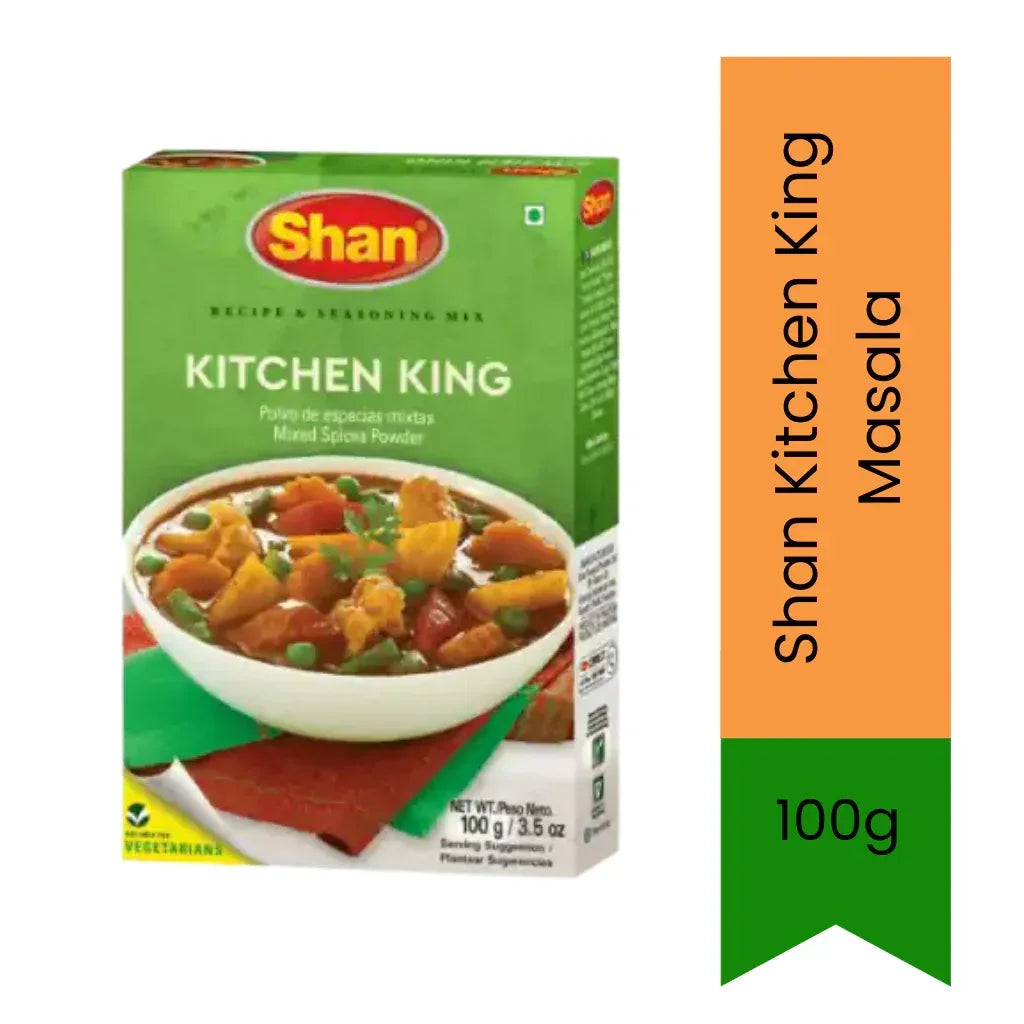 Shan Kitchen King Masala (All-Purpose Curry Spice) | 100g - Premium Ground Warming Aromatics Blend to Elevate Daily Vegetable & Paneer Gravies | South Africa | India Bazaar