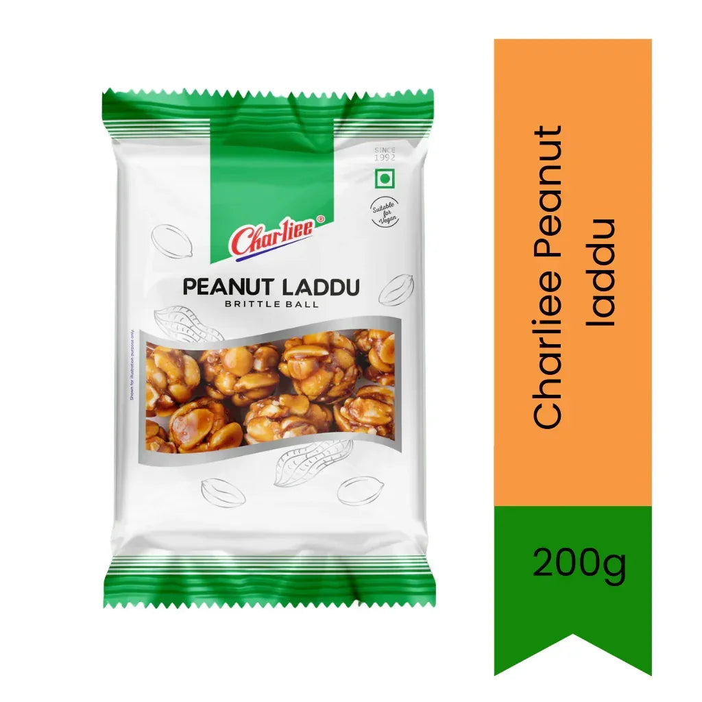 Charliee Peanut Laddu (Sing No Ladoo) | 200g - Sweet Crunchy Crushed Groundnut & Jaggery Balls, High-Energy Nutritious Traditional Snack | South Africa | India Bazaar