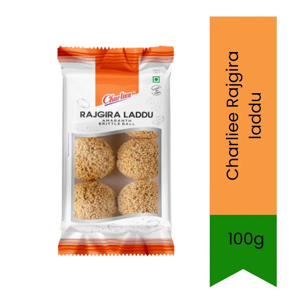 Charliee Rajgira Laddu (Amaranth Sweet Balls) | 100g - Healthy Gluten-Free Fasting Snack for Vrat & Upvas, Iron-Rich Puffed Grain Treat | South Africa | India Bazaar