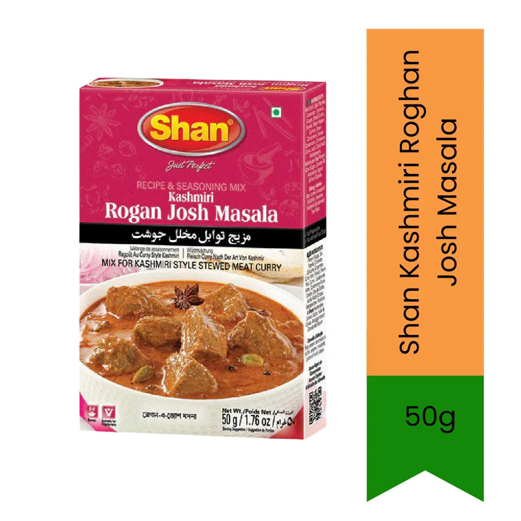 Shan Kashmiri Roghan Josh Spice Mix (Roghan Josh Masala) | 50g - Rich Aromatic Curry Masala for Traditional Lamb & Mutton Stews, Vibrant Mild Chili Color | South Africa | India Bazaar