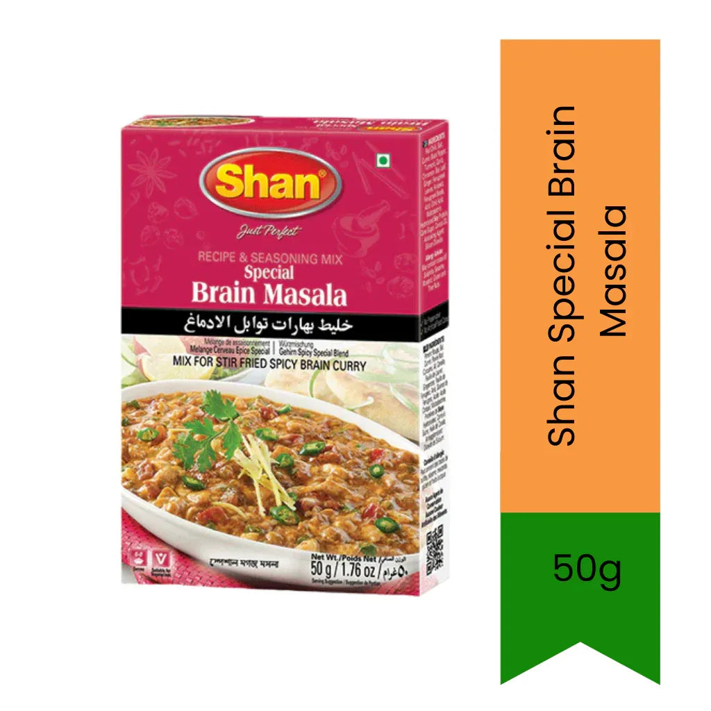Shan Brain Curry Spice Mix (Bheja Masala) | 50g - Traditional Gourmet Blend, Balanced & Fragrant Spices | Ideal for Creamy Brain Curries, Exotic Meat Dishes & Rice | South Africa | India Bazaar