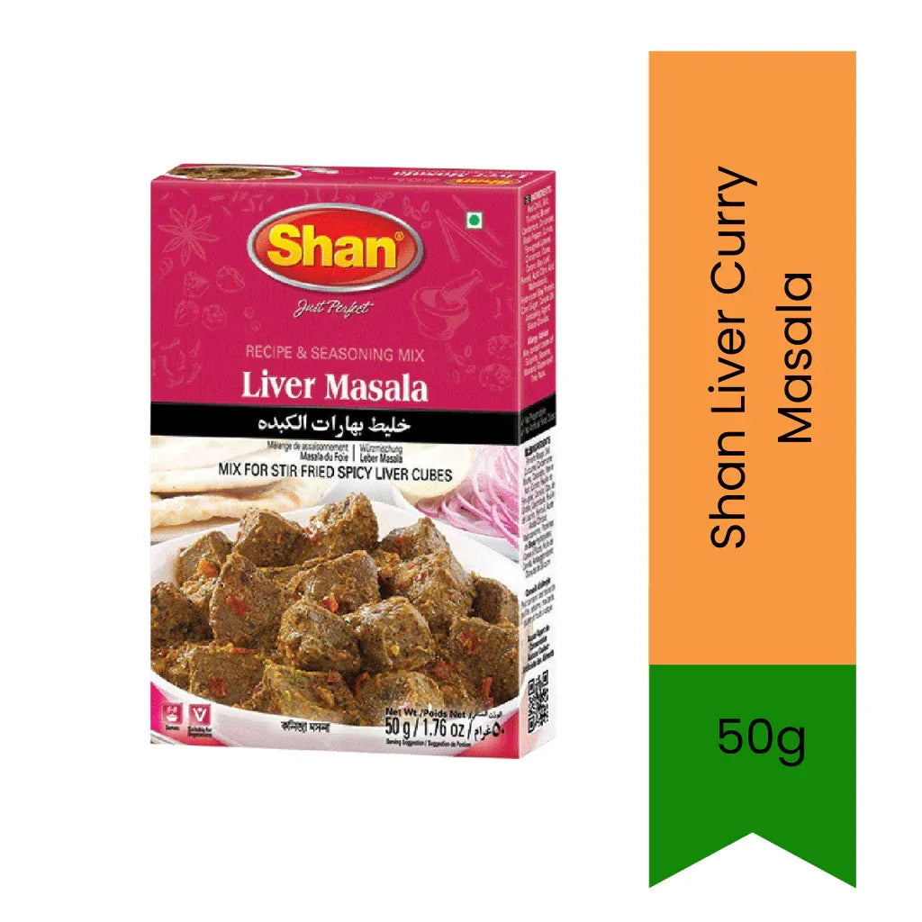 Shan Liver Curry Spice Mix (Kaleji Masala) | 50g - Authentic Meat Blend, Tenderizes & Infuses Aromas | Perfect for Rich Liver Curries, Stir-Fries & Festive Dinners | South Africa | India Bazaar