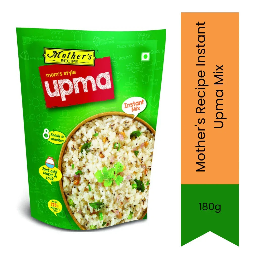 Mother's Recipe Upma Instant Breakfast Mix (Suji Upma Premix) | 180g - Quick Cooking Roasted Semolina Meal for Busy Mornings, Healthy Savory Taste, Just Add Hot Water | South Africa | India Bazaar