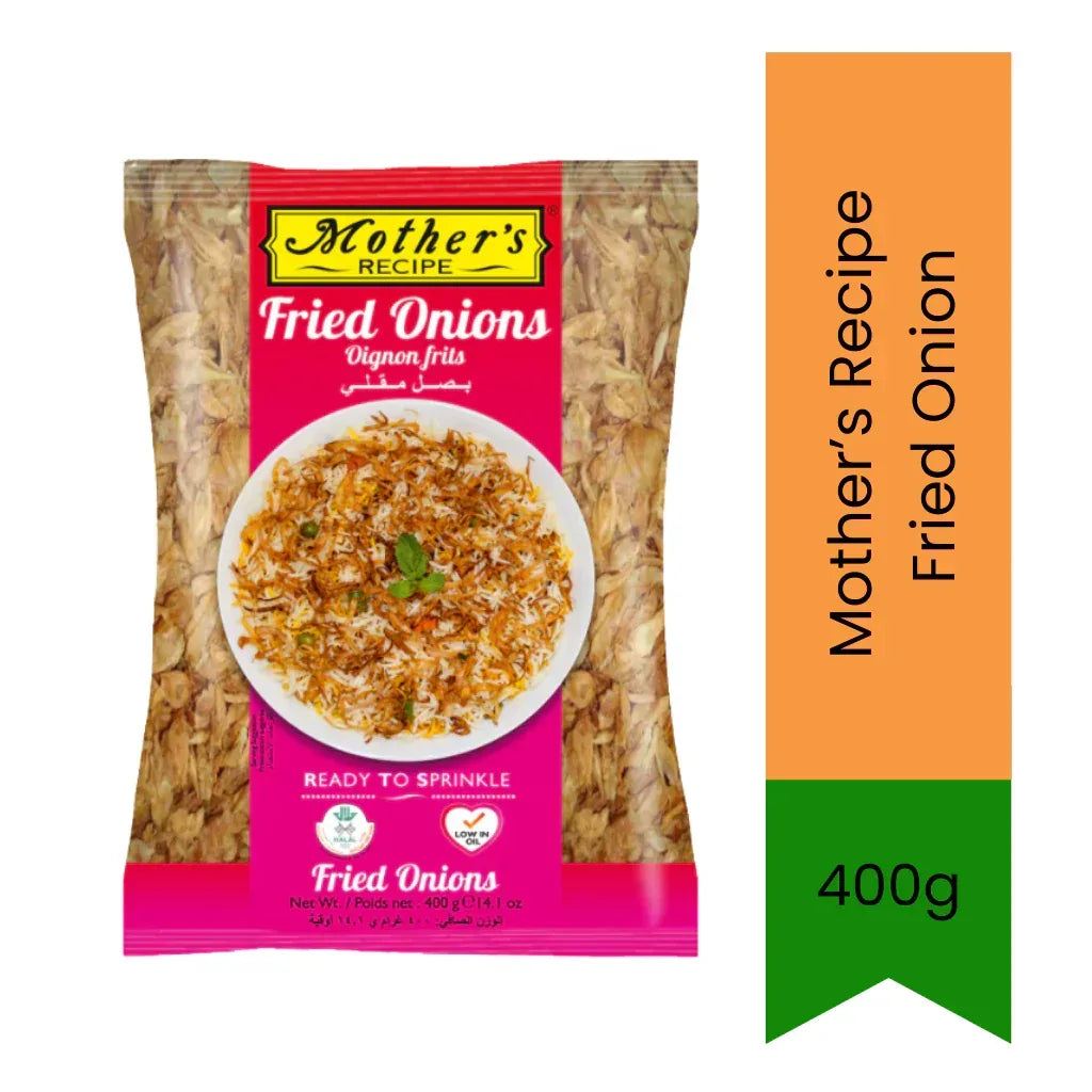 Mother's Recipe Fried Onion Crispy Flakes (Tali Hui Pyaz) | 400g - Ready to Use Crunchy Topping for Biryani Garnishing, Rich Korma Gravies & Quick Curry Bases | South Africa | India Bazaar