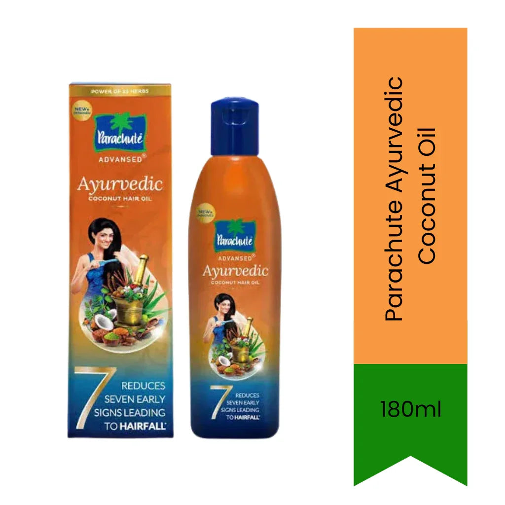Parachute Advansed Ayurvedic Coconut Hair Oil | 180ml - Intensive Therapy Blend with 25 Potent Herbs for Faster Growth, Root Strengthening & Deep Hair Fall Control | South Africa | India Bazaar