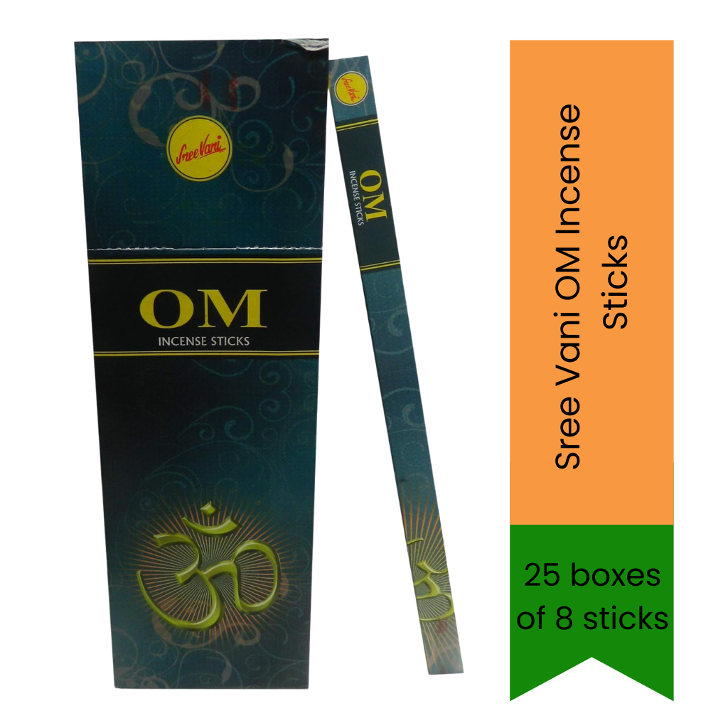 Sree Vani OM Incense Sticks 25 Boxes of 8 Sticks | Warm Woody, Soft Floral & Calming Fragrance | Long-Lasting Home Aroma Value Pack | South Africa | India Bazaar