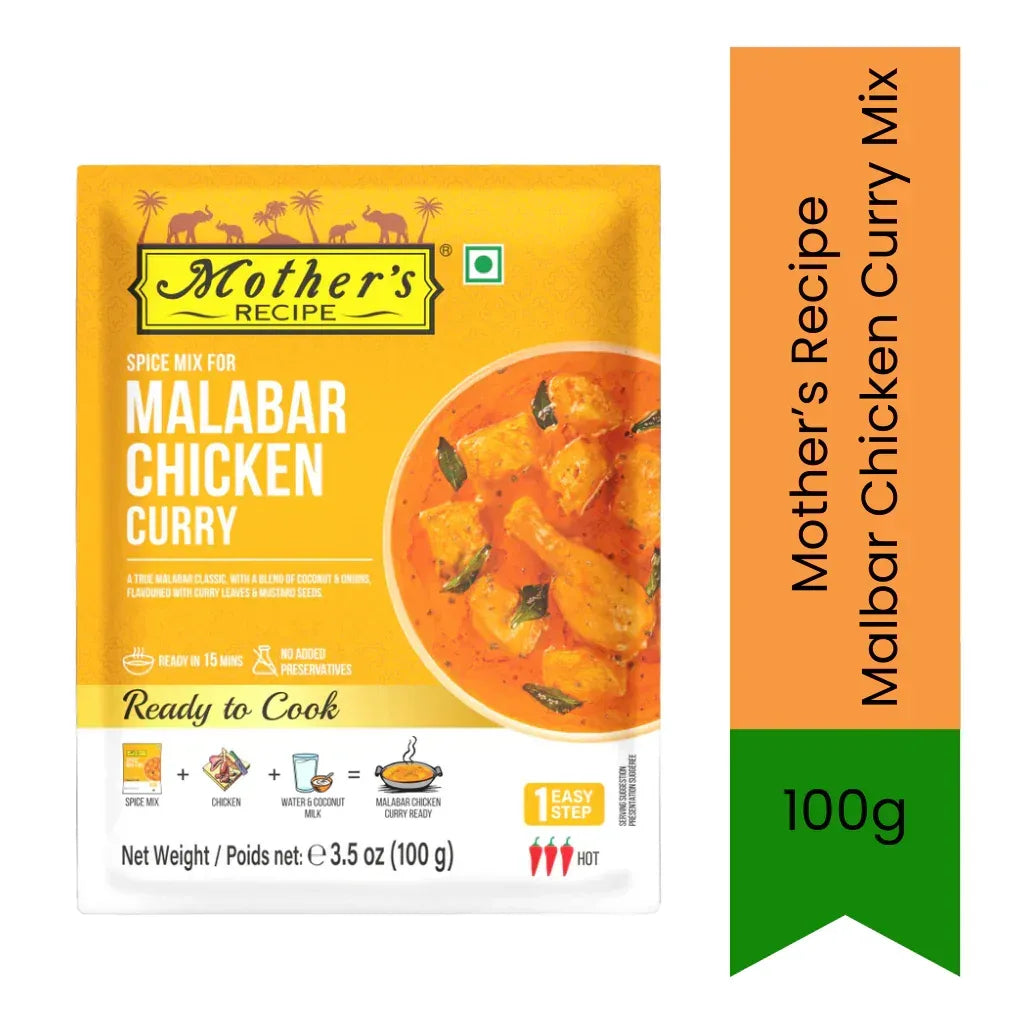 Mother's Recipe Malabar Coconut Chicken Curry Spice Mix (Nariyal Murgh Masala) | 100g - Creamy Coastal Cooking Paste for Mildly Spiced South Indian Gravies, Perfect with Rice & Roti | South Africa | India Bazaar