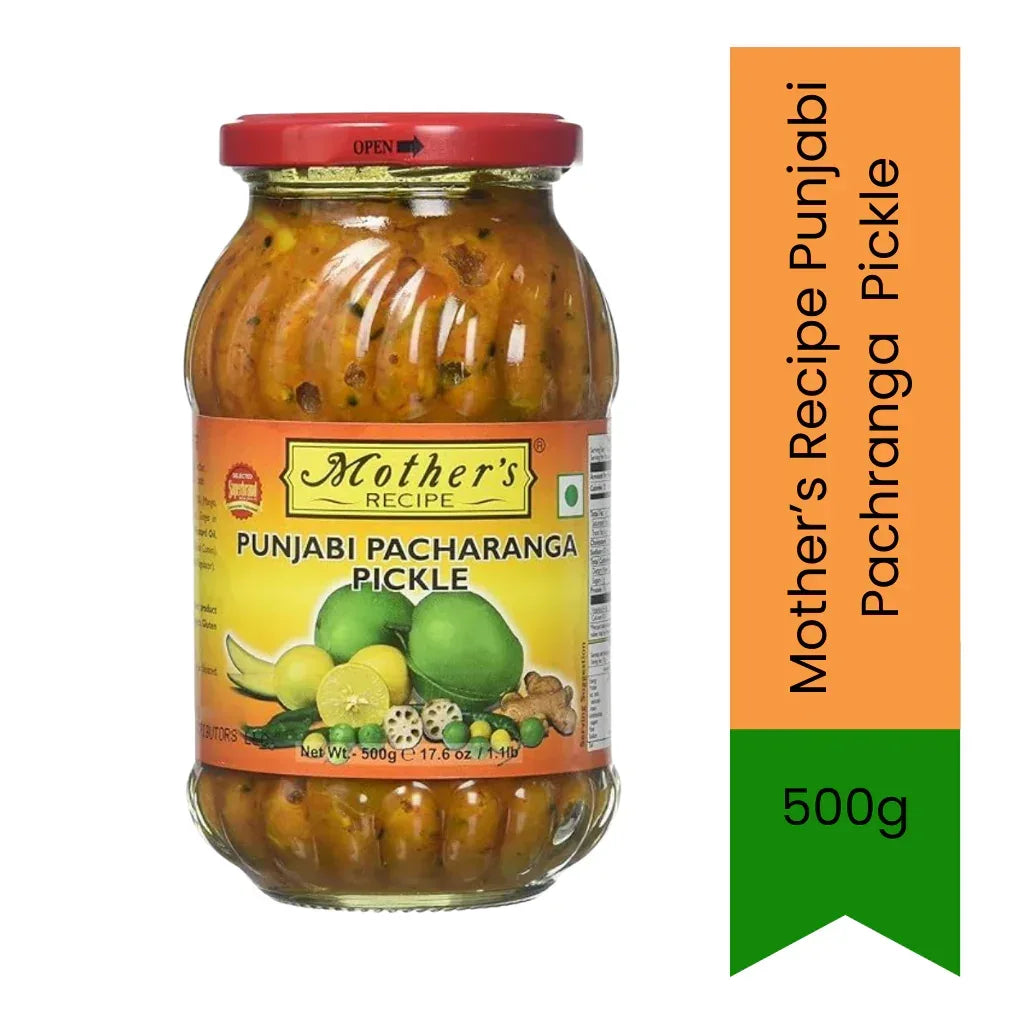Mother's Recipe Punjabi Pachranga Mixed Vegetable Pickle (Pachranga Achar) | 500g - North Indian Multi Veg Condiment in Mustard Oil for Everyday Lunch Thalis, Tangy Whole Spices | South Africa | India Bazaar