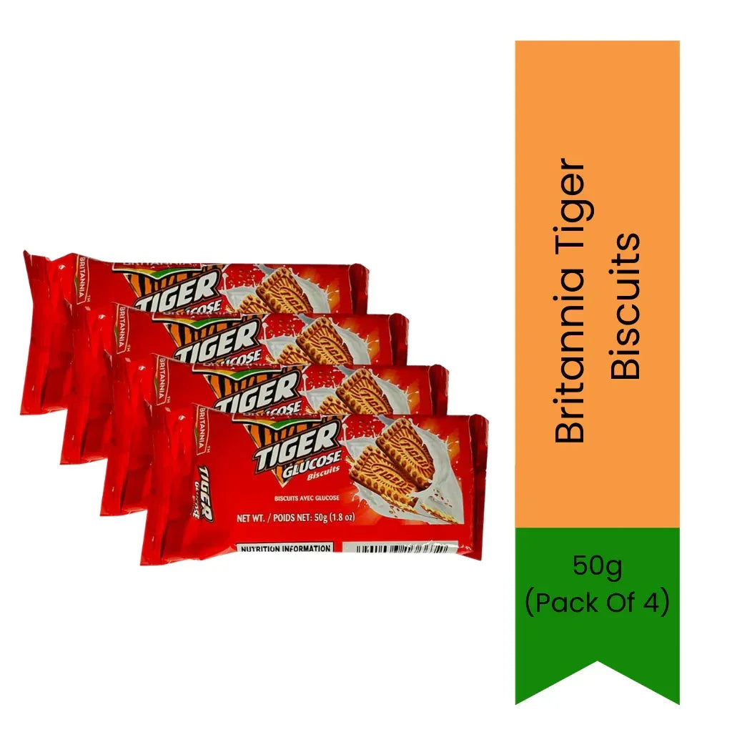 Britannia Tiger Biscuits | 50g x (Pack Of 4)