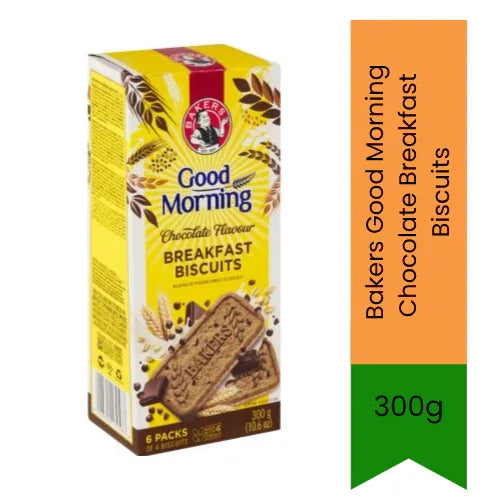Bakers Good Morning Chocolate Breakfast Biscuits (Chocolaty Biscuit) | 300g - Rich Cocoa Energy, Sustained Vitality | Great for Breakfast, Pre-Workout Snack & Chocolate Lovers | South Africa | India Bazaar