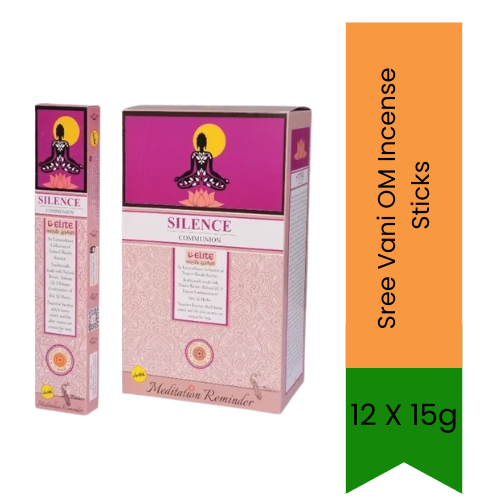 Sree Vani Silence Incense Sticks 15g Pack of 12 | Soft Woody, Light Floral & Clean Fragrance | Calm & Relaxing Home Aroma | South Africa | India Bazaar