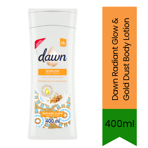 Dawn Sparkling Body Lotion (Radiant Glow & Gold Dust) | 400ml - Premium Pure Deep Moisture Body Lotion for Daily Skin Care | Delivers All-Day Hydration & Radiant Skin Glow | South Africa | India Bazaar