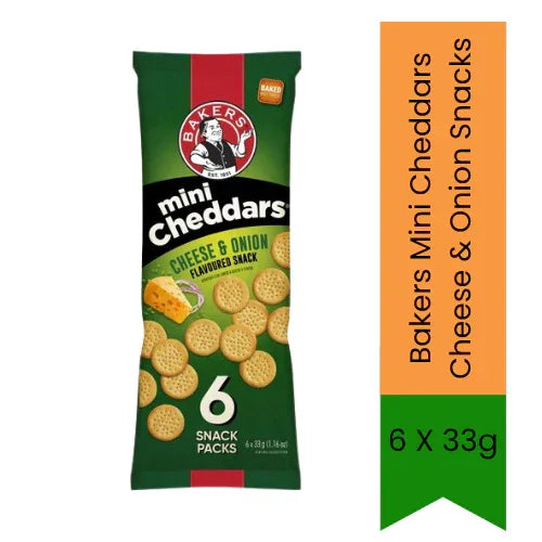 Bakers Mini Cheddars Cheese & Onion Snacks 6 Pack