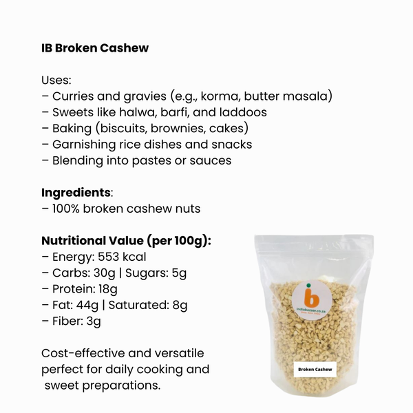IB Cashew Nuts (Broken) 1Kg – Kaju Stukkies (Premium Cashew Boontjies)