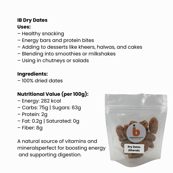 IB Dry Dates (Kharuk) – Gesonde Kharuk Boontjies | Lekker, Halaal & Healty Snack