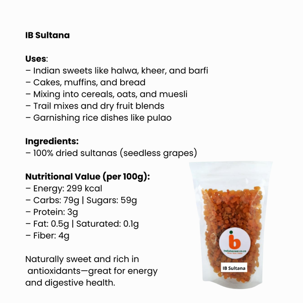 IB Sultana Raisins – Gesonde Goue Rosyntjies | Natuurlike Energiehappie