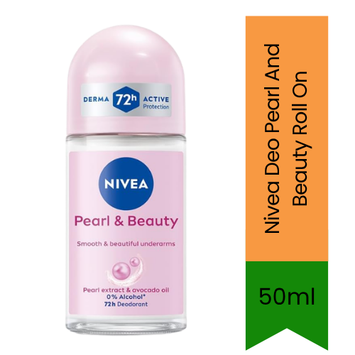 NIVEA Pearl & Beauty Anti-Perspirant Roll-On (Roll-on Deodorant) | 50ml - Premium Underarm Care | 48H Sweat Protection | Smooth & Radiant Skin Finish | South Africa | India Bazaar
