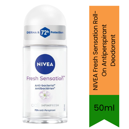 NIVEA Fresh Sensation Anti-Perspirant Roll-On (Roll-on Deodorant) | 50ml - Premium Underarm Protection | 72H Long-Lasting Odour & Sweat Defense | Fresh Scent | South Africa | India Bazaar