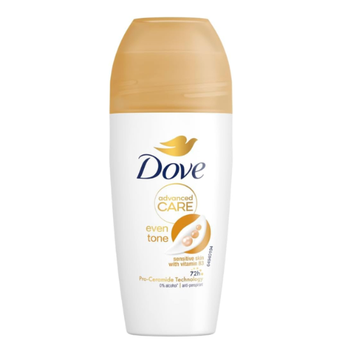 Dove Advanced Care Alcohol Free Even Tone 0% Alcohol Anti-Perspirant Roll-On (Roll-on Deodorant) | 50ml - Premium Underarm Care | 72H Sweat Protection | Skin Brightening Care | South Africa | India Bazaar