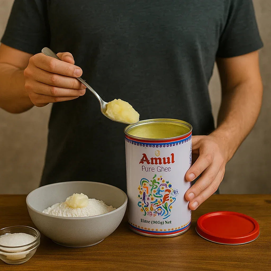 Amul Clarified Butter (Pure Ghee) 1L | Premium Cooking Fat for Frying, Baking, Roasting & Toast | Rich, Buttery & Naturally Lactose-Free | South Africa | India Bazaar