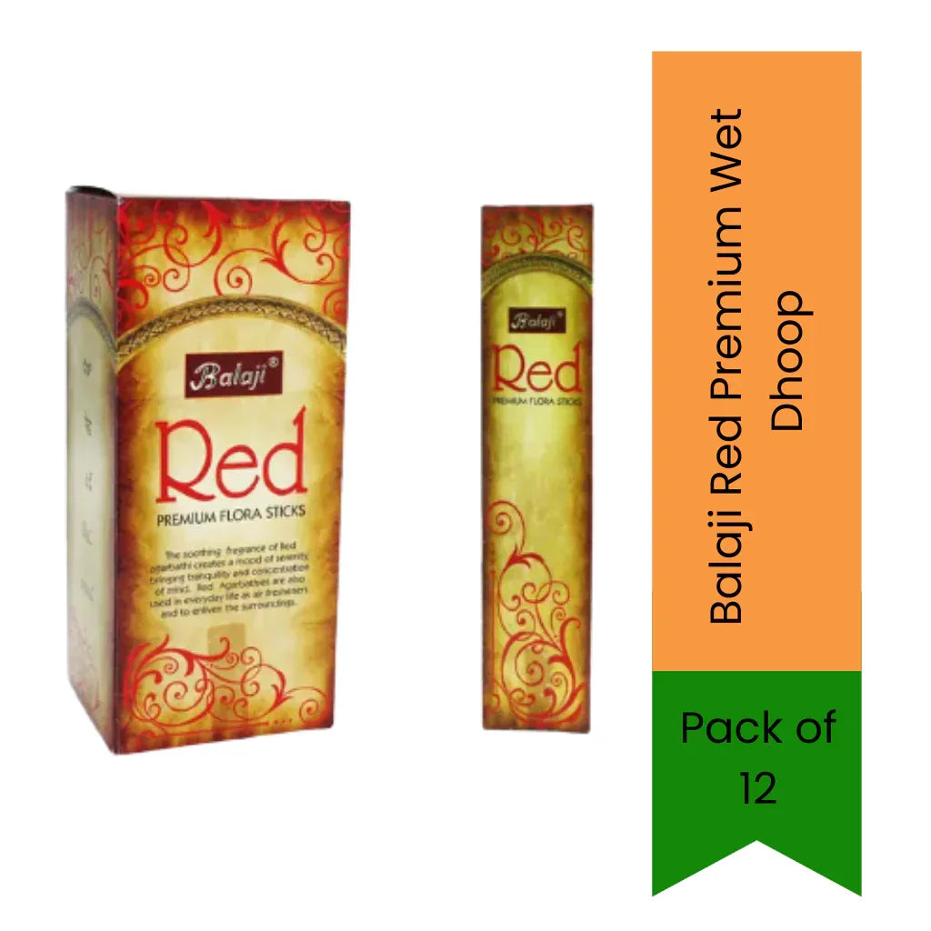 Balaji Red Premium Floral Incense Sticks / Flora | Rich Floral, Warm & Slightly Sweet Fragrance | Long-Lasting Home Aroma | South Africa | India Bazaar