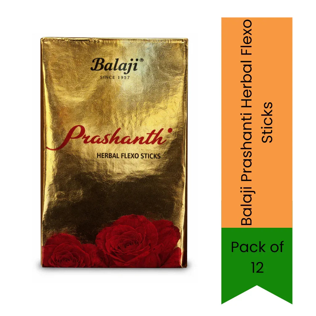 Balaji Prashanti Herbal Incense Sticks / Flexo Sticks | Fresh Herbal, Clean & Calming Fragrance | Relaxing Home Aroma | South Africa | India Bazaar