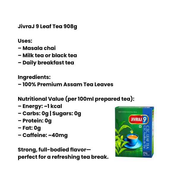 JivraJ 9 Leaf Tea 908g |BB:DEC.2026