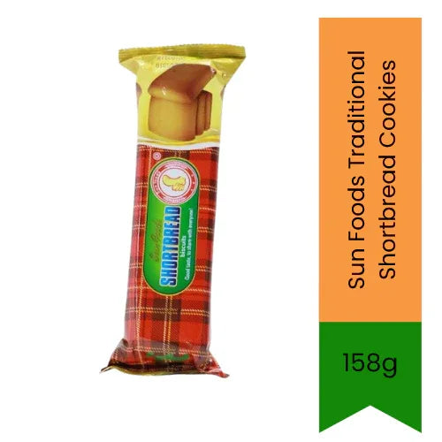 Sun Foods Traditional Shortbread Cookies 158g | Classic Buttery Biscuits for Tea Time & Family Sharing | Rich Crumbly Texture with Homemade Taste | South Africa | India Bazaar