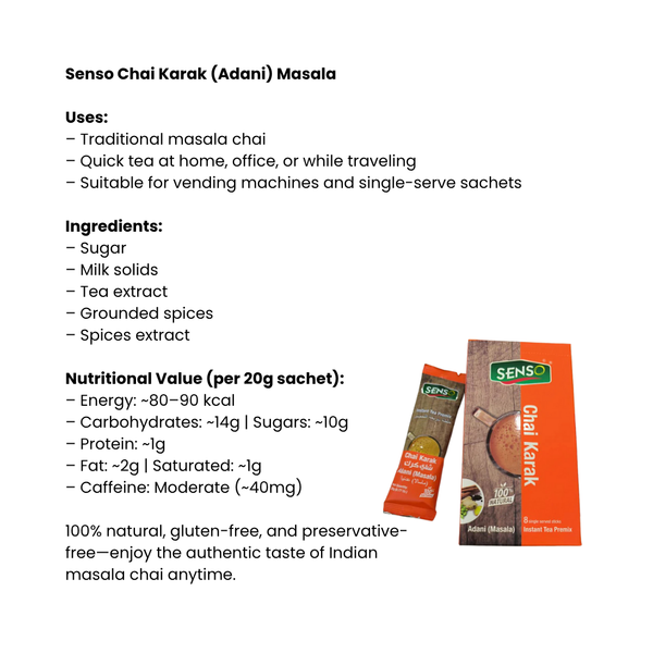 Senso Chai Karak (Adani) Masala |BB:16.NOV.2025