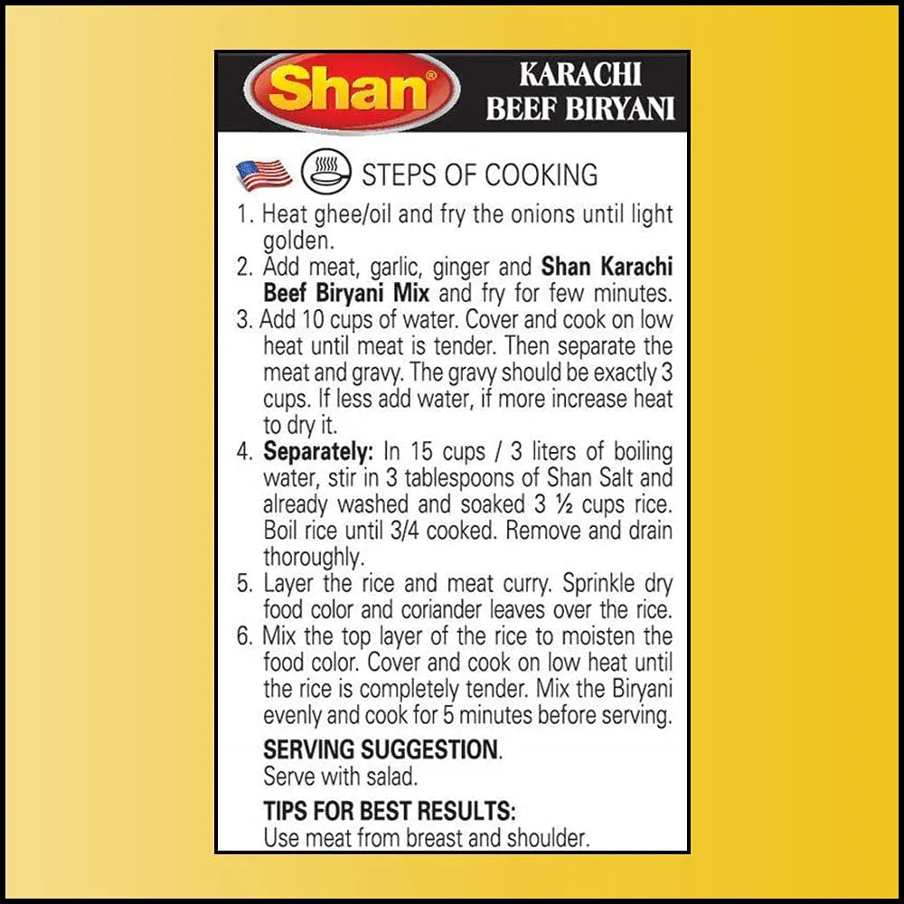 Shan Beef Biryani Spice Mix (Bade Ka Biryani Masala) | 60g - Rich Rice Dish Masala for Robust Beef & Mutton Biryani, Bold & Aromatic Feast Blend | South Africa | India Bazaar