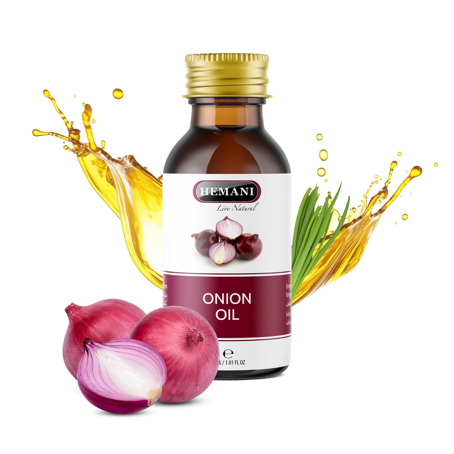 Hemani Live Natural Onion Oil (Pyaj Ka Tel) | 30ml - Hair & Skin Care (For External Use Only)