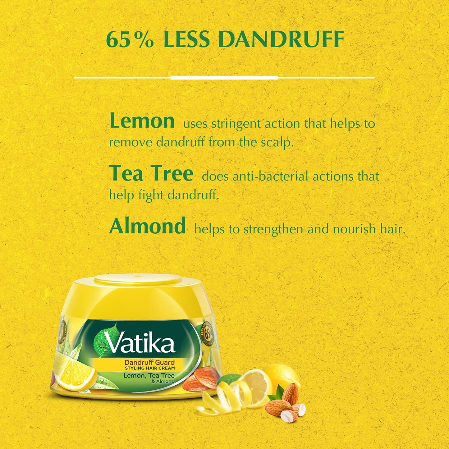 Dabur Vatika Dandruff Guard Hair Styling Cream | 140ml - Premium Pure Hair Cream for Scalp Protection, Dandruff Control & Styling | Delivers Smooth, Flake-Free Hair & Shine | South Africa | India Bazaar
