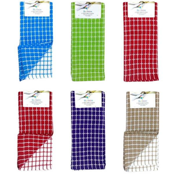 Blossom 2 pack Checkered Dish Cloth Set (45x70cm) REF#10