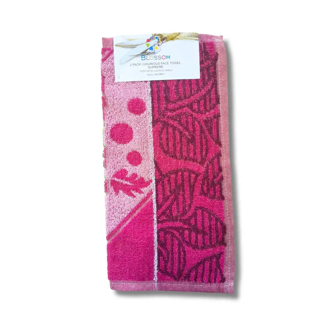 Blossom Luxurious Face Towel Supreme REF#22 | 2 Pack (37x37cm) - Thick High-Density Premium Cotton Washcloths, Hotel-Quality Softness | South Africa | India Bazaar