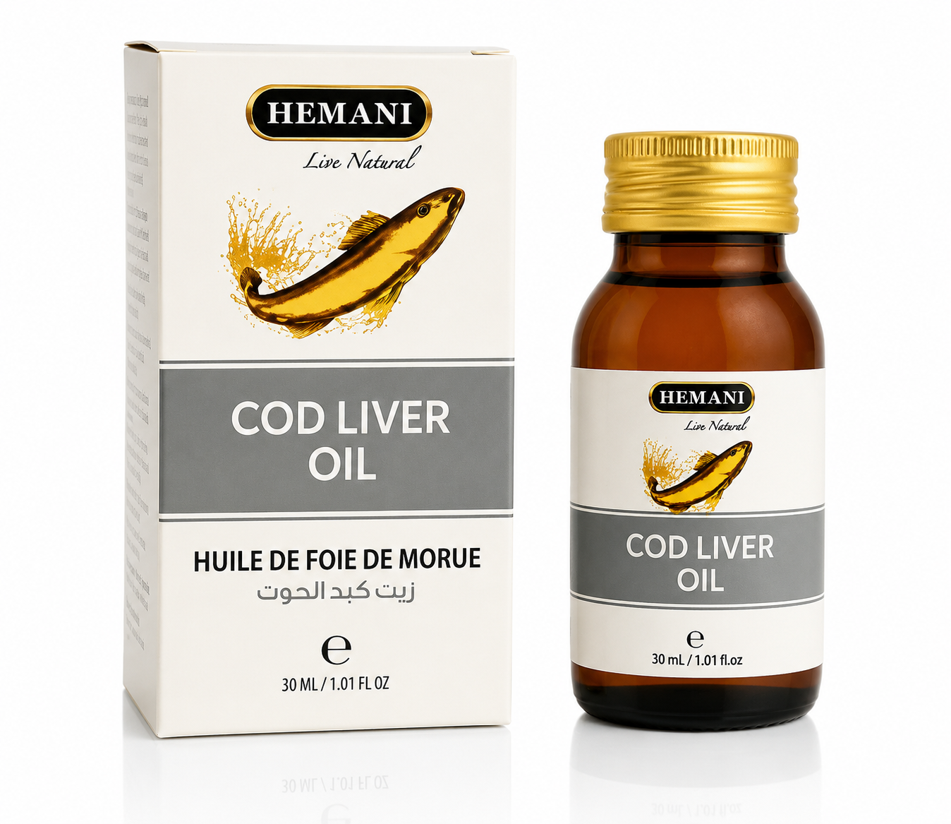 Hemani Live Natural Cod Liver Oil (Machli Ka Tel) | 30ml - For External Use Only