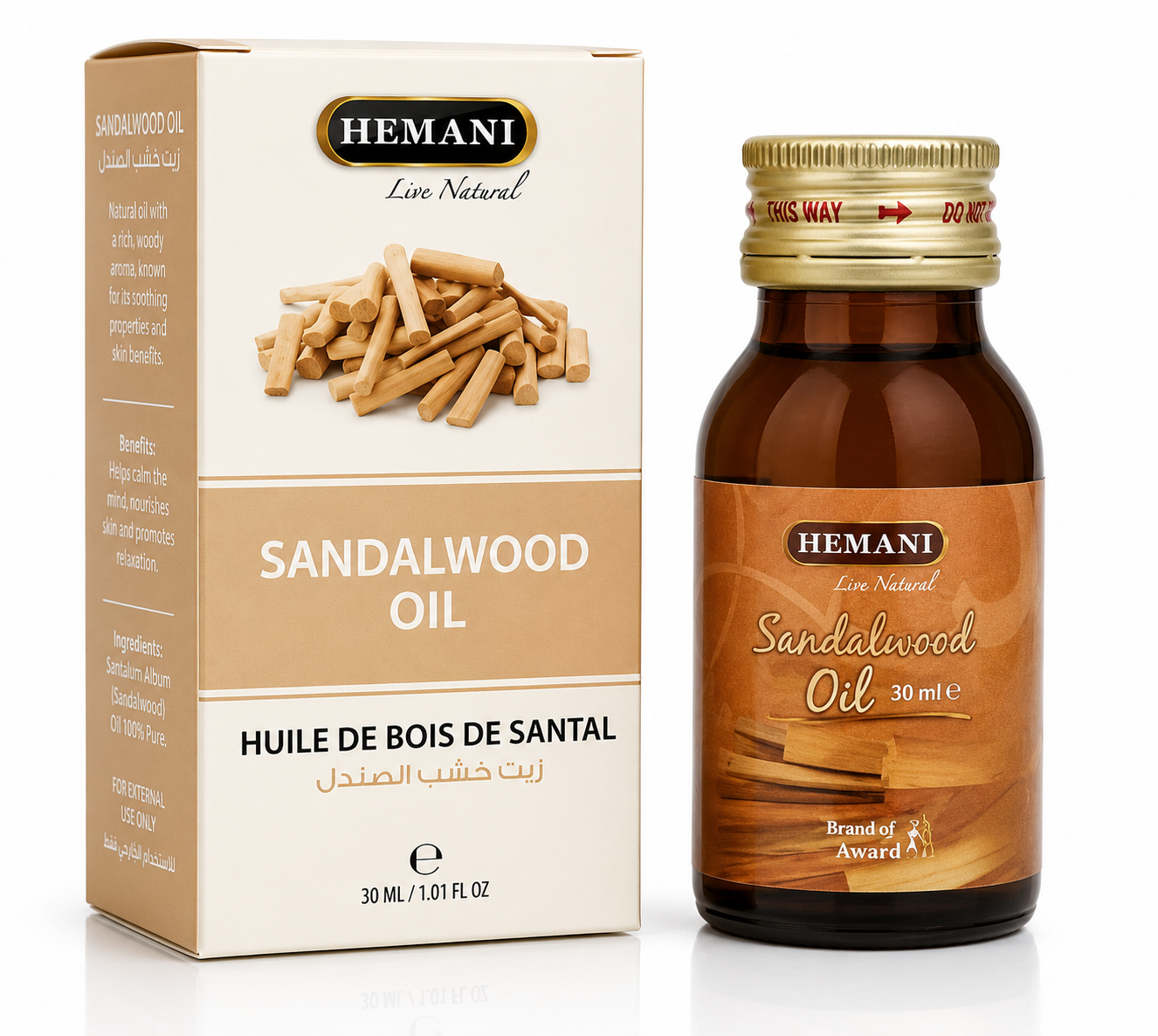 Hemani Live Natural Sandalwood Oil (Chandan Ka Tel) | 30ml - Skin Care(For External Use Only)