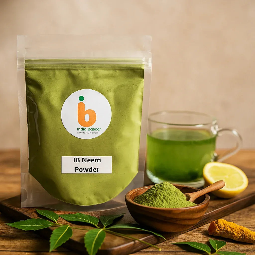 IB Neem Powder (Margosa Herb Leaf Dust) | 100g - 100% Natural Ayurvedic Detoxifier for Clear Glowing Skin Masks & Scalp Anti-Dandruff Therapy | South Africa | India Bazaar