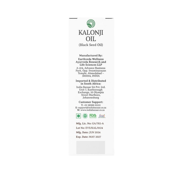 Earthveda Black Seed (Kalonji) oil (Cold Pressed)|BB:MAY2027