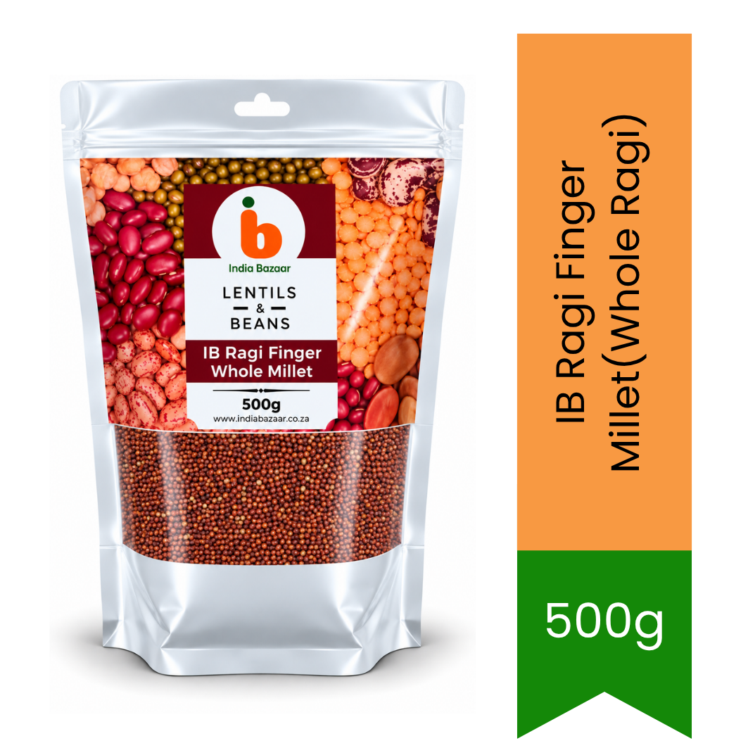 IB Ragi Finger Millet (Whole Nachni / Bavto) - Iron & Calcium-Rich Gluten-Free Supergrain for Healthy Porridges, Dosas & Weight Loss Diets | South Africa | India Bazaar