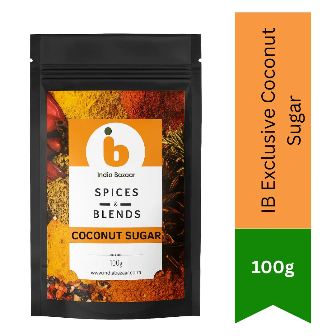 IB Exclusive Coconut Sugar Natural Sweetener (Nariyal Chini) | 100g - Low GI Organic Unrefined Sugar Alternative for Healthy Baking, Coffee & Weight Loss Diets | South Africa | India Bazaar