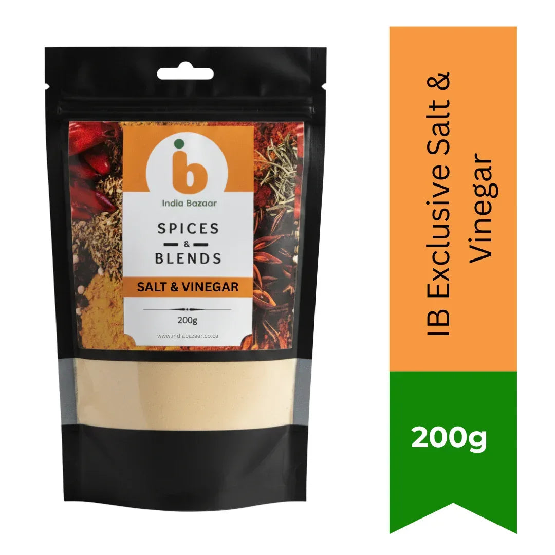 IB Salt & Vinegar Seasoning Tangy Snack Spice (Namkeen Vinegar Powder) | 200g - Sour Piquant Flavouring Powder for Homemade Potato Chips, Popcorn Bowls & Crispy Snacks | South Africa | India Bazaar