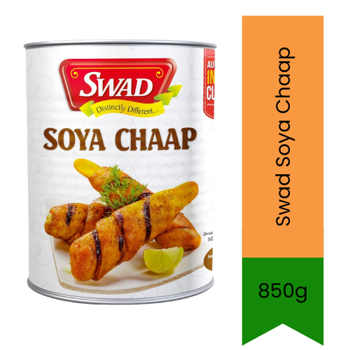 Swad Soya Chaap in Brine | 850g - Plant-Based High-Protein Vegan Meat Alternative for Tikka Masala, Curries & Tandoori Kebabs | South Africa | India Bazaar