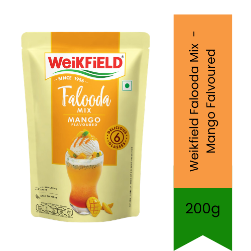 Weikfield Mango Falooda Mix | 200g - Tropical Mango Dessert Mix for Falooda, Milkshakes & Sweet Treats, Fruity Flavor & Quick Preparation | South Africa | India Bazaar