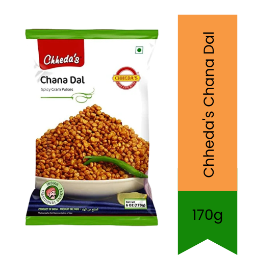 Chheda's Chana Dal (Fried Split Bengal Gram) | 170g - Premium Pure Crunchy Savory Indian Namkeen for Tea Time & Daily Snacking | Delivers Authentic Spicy Crispy Flavor & Rich Taste | South Africa | India Bazaar
