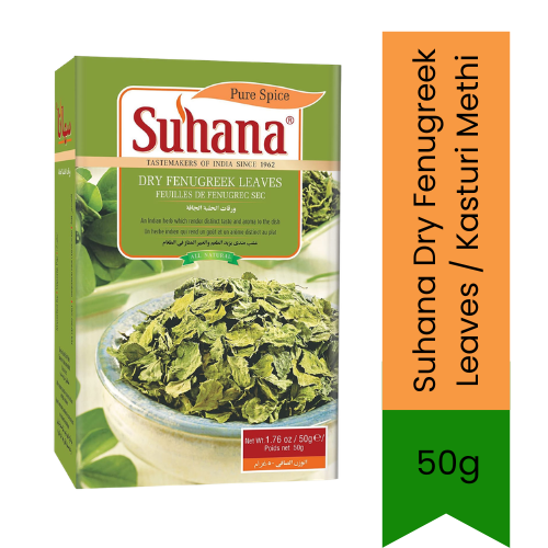Suhana Dry Fenugreek Leaves (Kasuri Methi) | 50g - Aromatic Dried Methi for Curries, Gravies & Dal Tadka, Enhances Flavor & Authentic Indian Taste | South Africa | India Bazaar