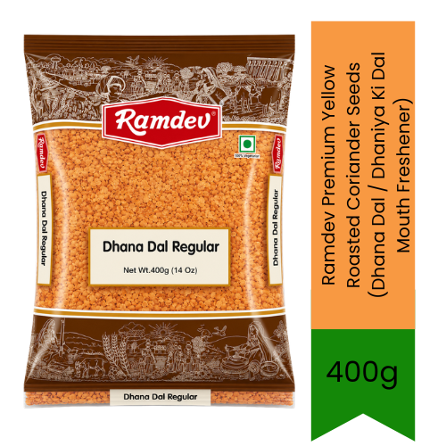 Ramdev Premium Regular Roasted Coriander Seeds (Dhana Dal / Dhaniya Ki Dal Mouth Freshener) - Crisp Traditional Roasted Coriander Seeds Mukhwas | Natural After-Meal Digestive Snack with Crunchy Nutty Flavour | South Africa | India Bazaar