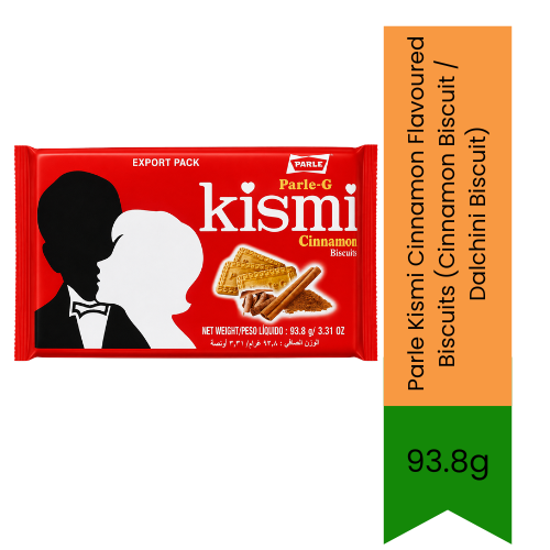 Parle Kismi Cinnamon Flavoured Biscuits (Cinnamon Biscuit / Dalchini Biscuit) | 93.8g - Crisp & Delicious Spiced Cookies Infused with Warm Cinnamon Flavor | Perfect Sweet Teatime Snack & Tea Companion | South Africa | India Bazaar