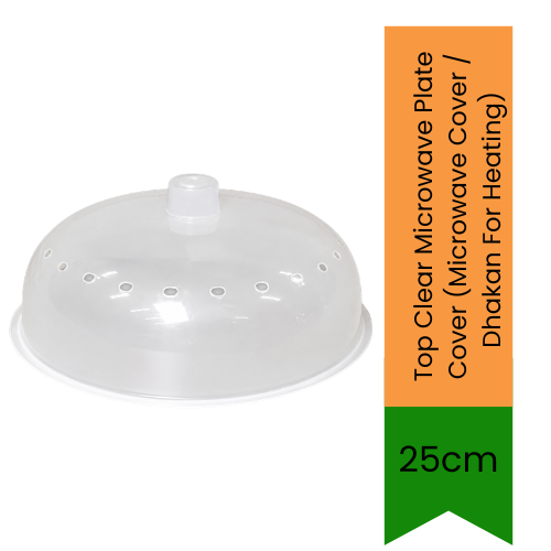 Top Clear Microwave Plate Cover (Microwave Cover / Dhakan For Heating) | 25cm - Heat-Resistant BPA-Free Food Splash Guard Cover with Steam Vents | Prevents Food Spills & Keeps Food Fresh & Warm | South Africa | India Bazaar
